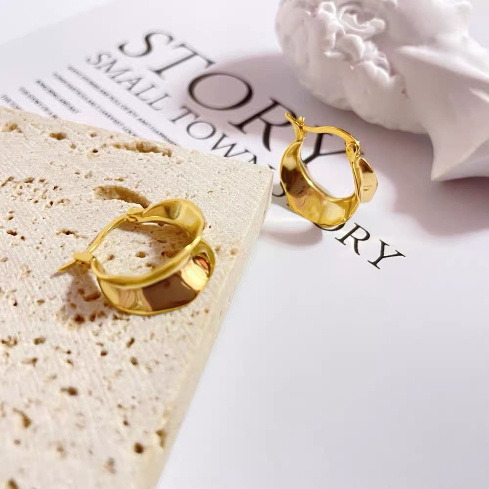 Gold hoop earrings 18k gold plated 925 sterling silver -special price